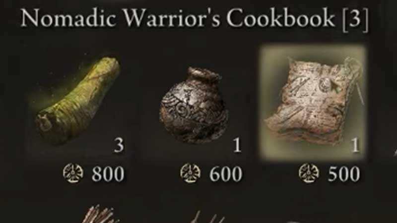 how to use cookbook elden ring