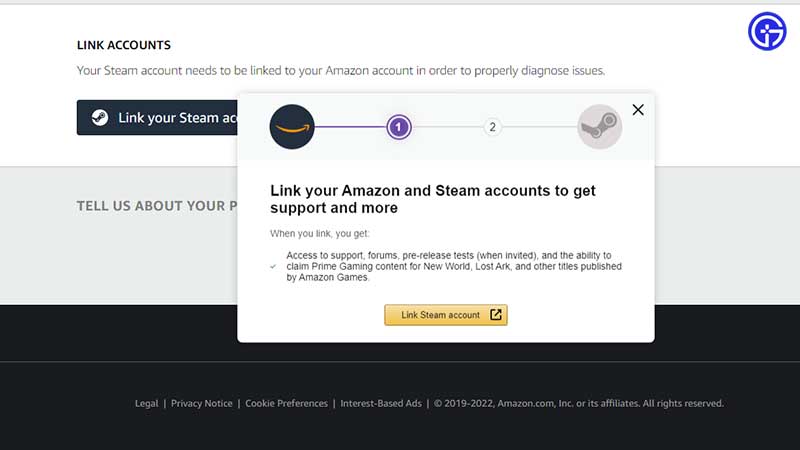 link amazon steam accounts