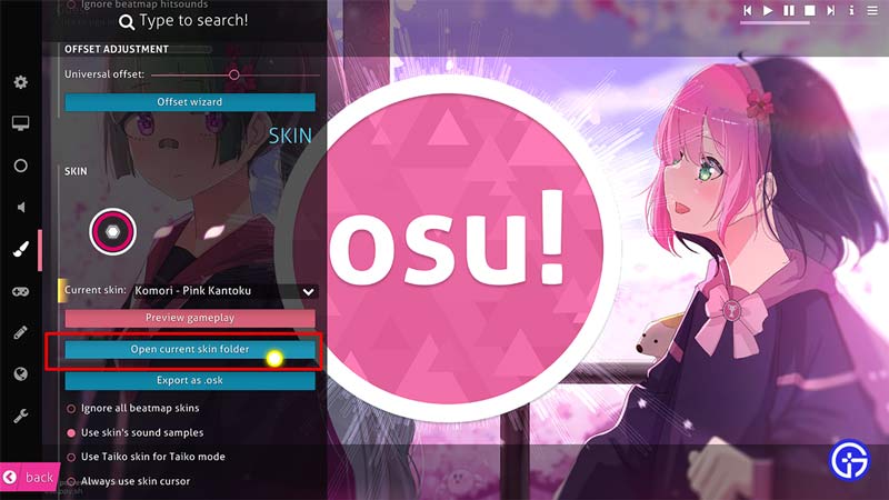 how to delete skins in osu