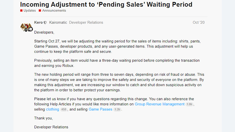 pending sales waiting period time