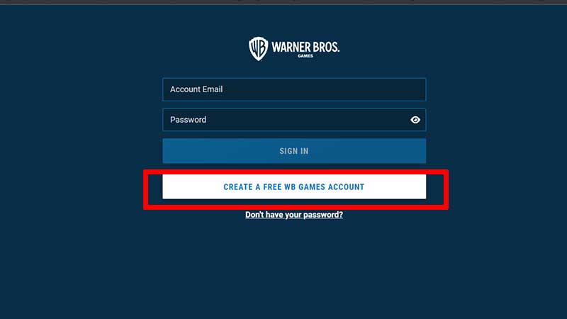 how to make wb games account