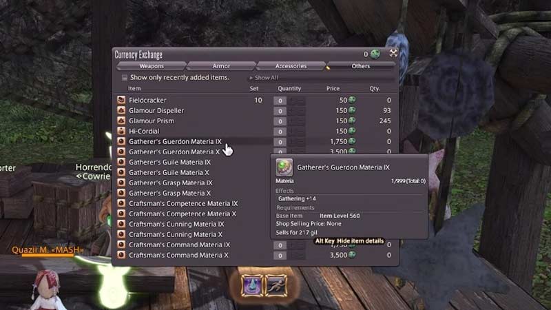 how to use islanders cowries in final fantasy xiv