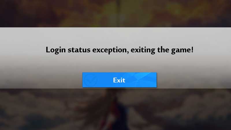 login status exception exiting the game