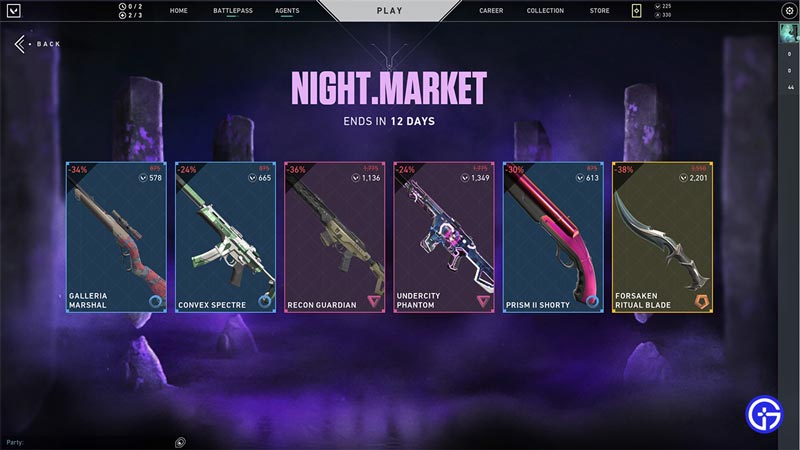 valorant get spectre skins from night market