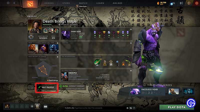 How to change name in Dota 2