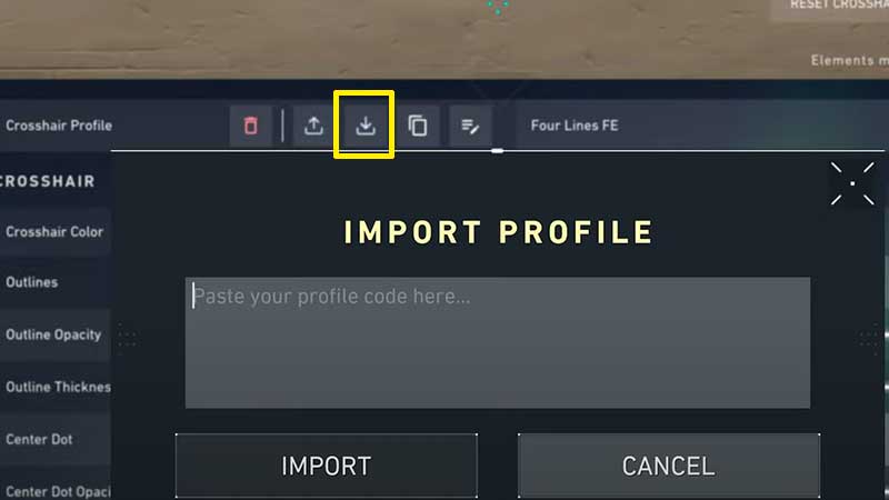how to import crosshair valorant
