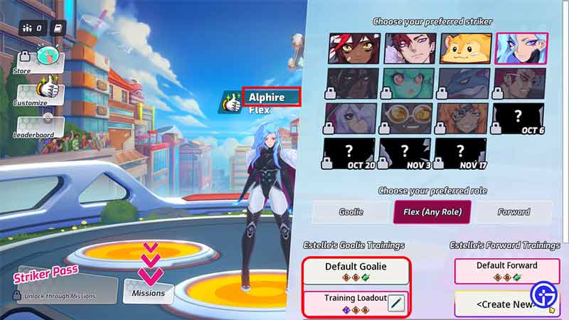 save training loadouts omega strikers