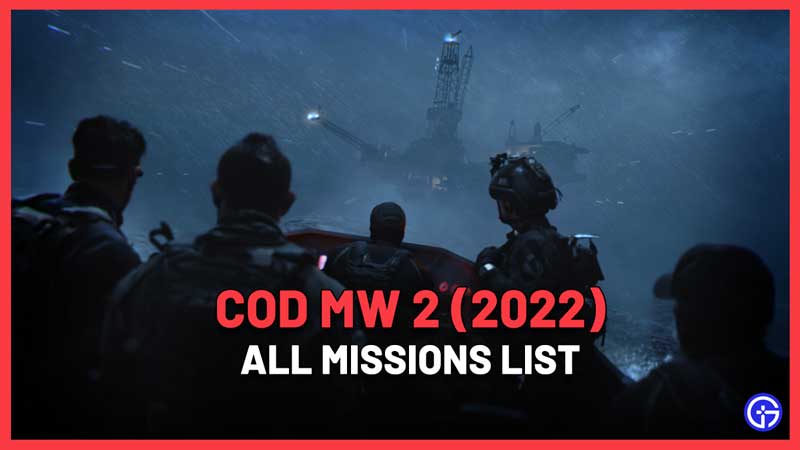 cod MW 2 Campaign Missions Full List