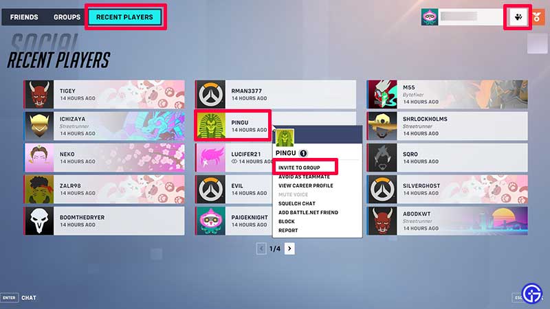 cant invite friend to group ow2