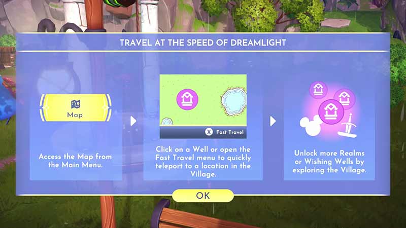 Disney Dreamlight Valley Fast Travel using Wishing Well