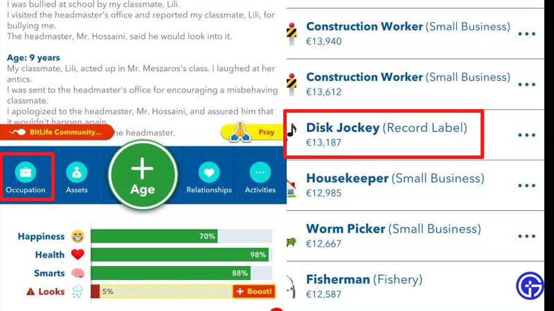how to become disk jockey bitlife