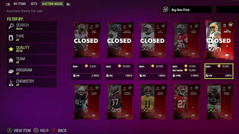 Madden 23 Auctions