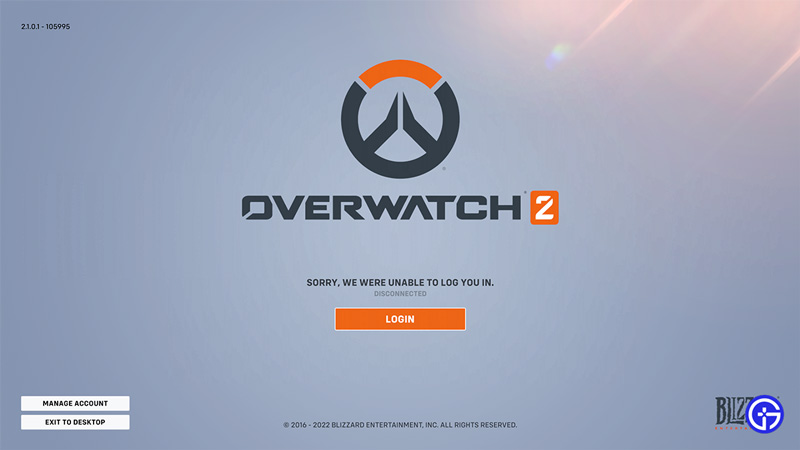 how to fix the cant log in to overwatch 2 error