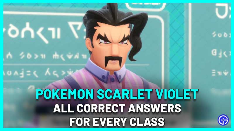 All Classes Correct Exam Answers Pokemon Scarlet Violet