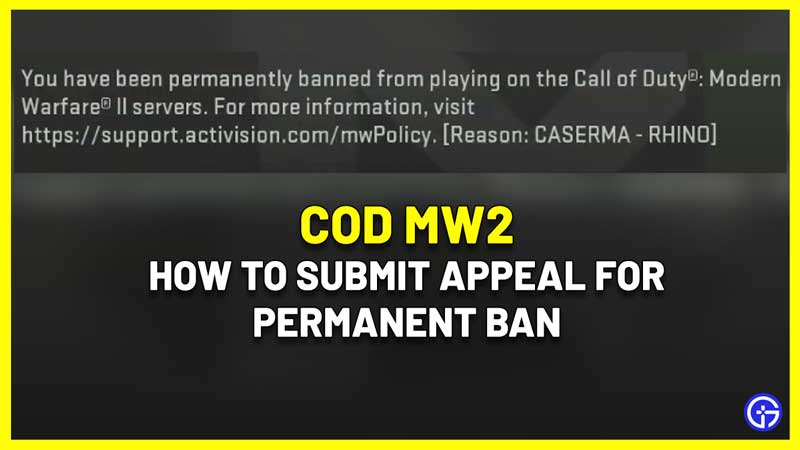 COD MW2 Banned For No Reason submit appeal