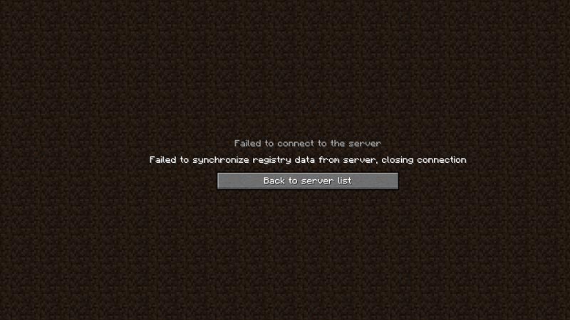 Fix Failed to Synchronize Registry Data from Server Error in Minecraft