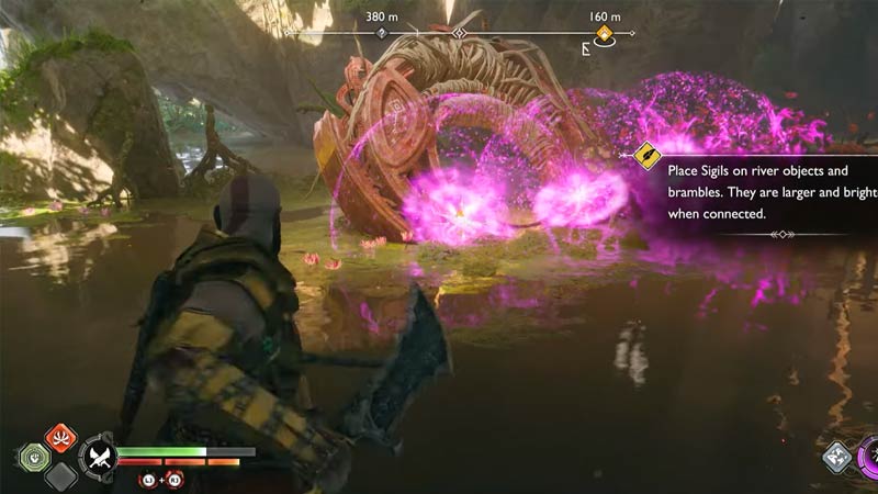 How To Place Sigils On River Objects & Brambles In God Of War Ragnarok