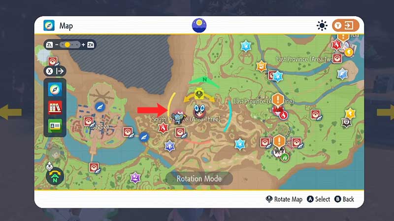 Bronzer Fragments in South Province, Area Three in Pokemon SV