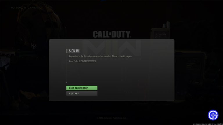 How To Fix BLZBNTBGS000003F8 Error In CoD MW2