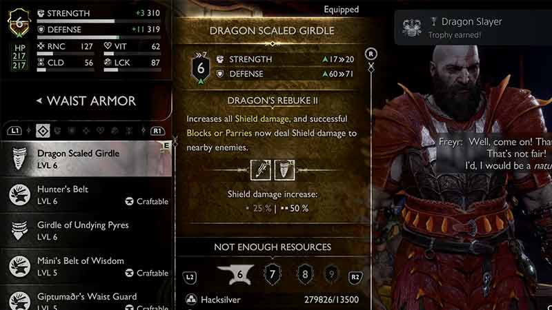 Dragon Scaled Armor Set in GoW Ragnarok 