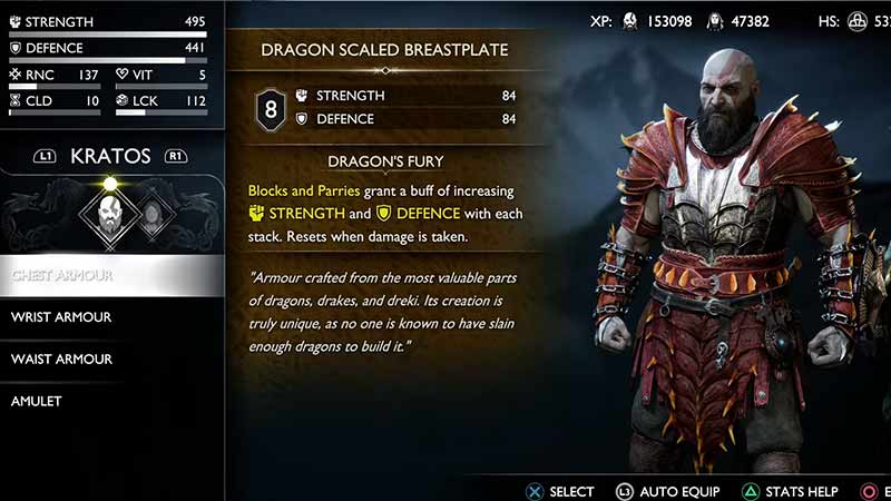 Dragon Scaled Chest Armor in GoW Ragnarok 