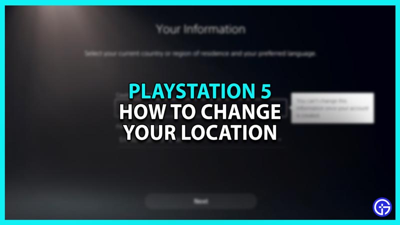 Change your location on PS5