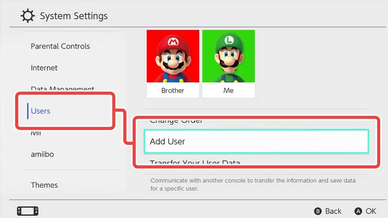 how to create new nintendo switch profile 