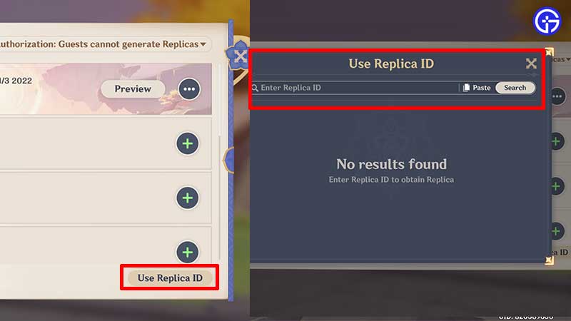 how to use replica system id genshin 
