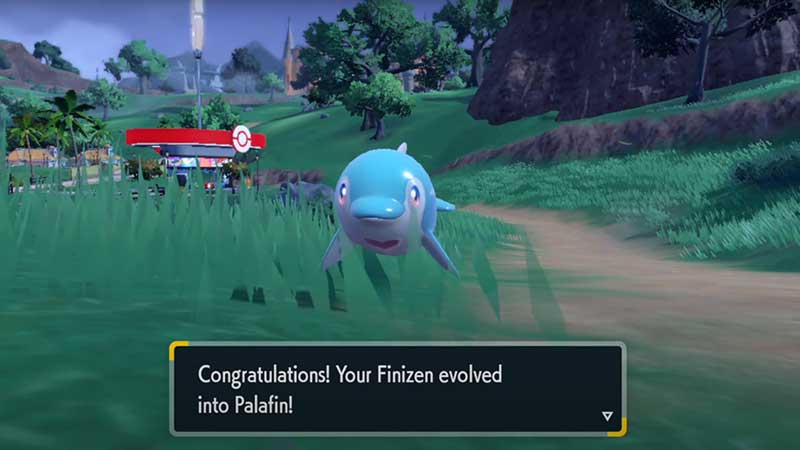 Evolving Palafin in Pokemon SV
