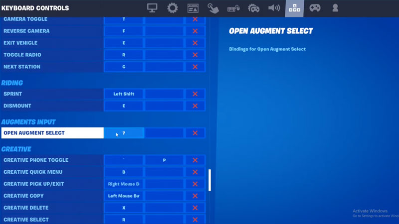How To Keybind Augment Setting In Fortnite