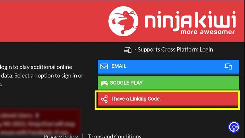 Transfer Data Using Ninja Kiwi Linking Code