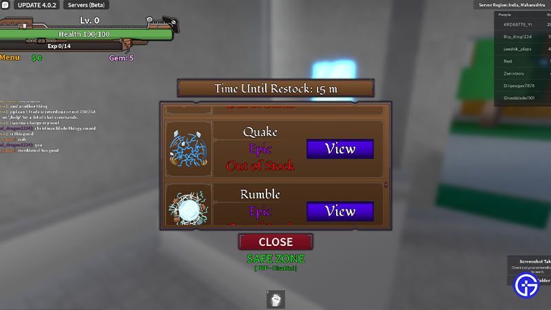 Buy Item Quake Fruit King Legacy Roblox 1894912