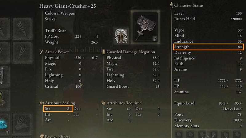 best colossal weapon build elden ring 