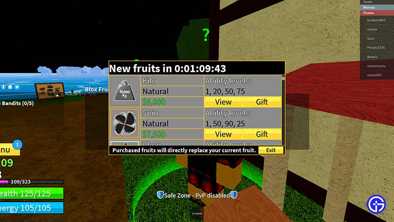 Get Fruits in Blox Fruits