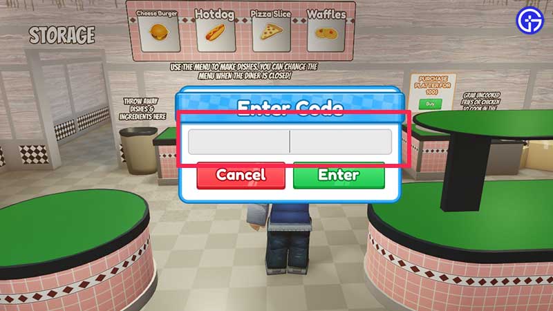 how to enter codes diner simulator roblox