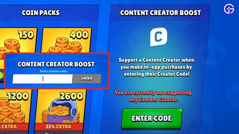 how to use brawl stars content creator code