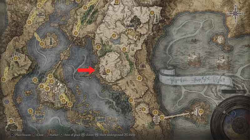 Location of Cerulean Dagger in Elden Ring
