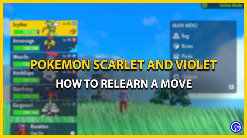 Pokemon SV Relearn a Move