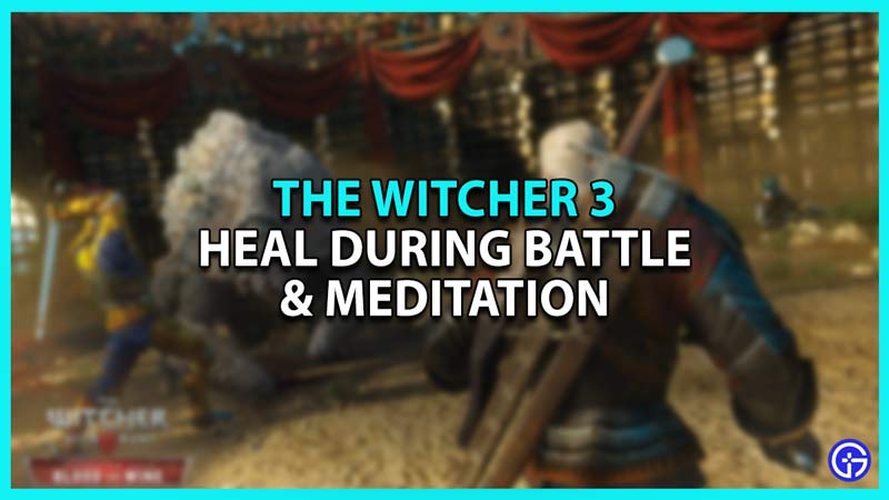 How to Heal during battle and use Meditation in Witcher 3