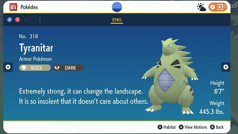 Tyranitar best terastallization in SV