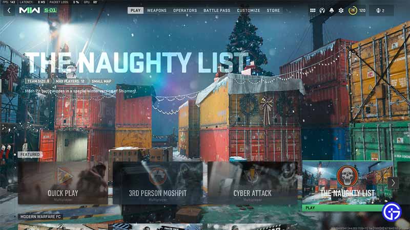 cod mw2 naughty playlist and game modes explained