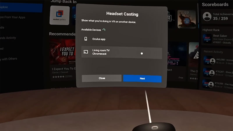 Connect Oculus Quest 2 directly to your TV via headset