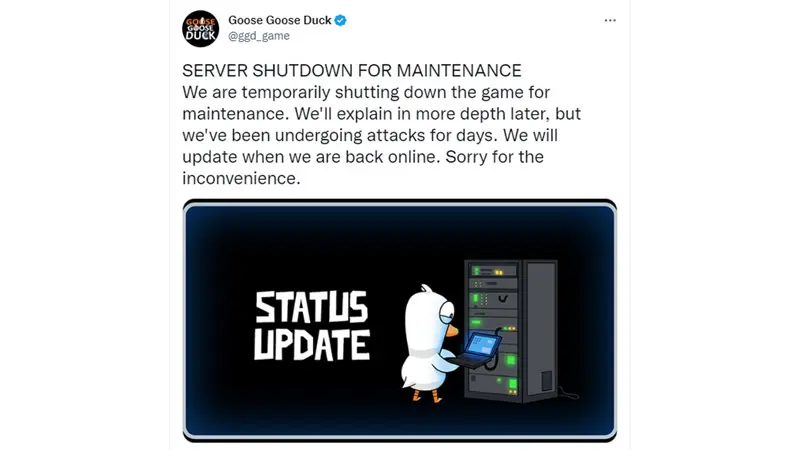 are goose goose servers down for maintenance