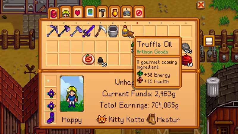 stardew valley make and use truffle oil