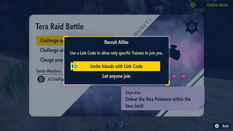 Invite Friends with Link Code to Raids in Scarlet and Violet