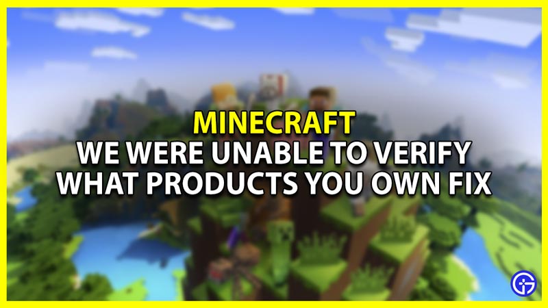 how to fix unable to verify products you own minecraft error