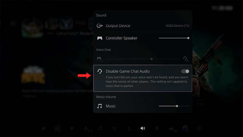 mute voice chat on ps5 fifa 23