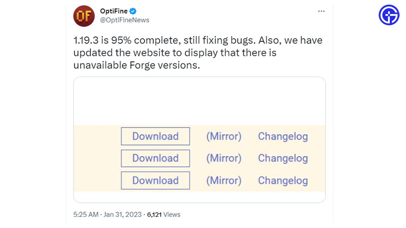 optifine 1 19 3 release time
