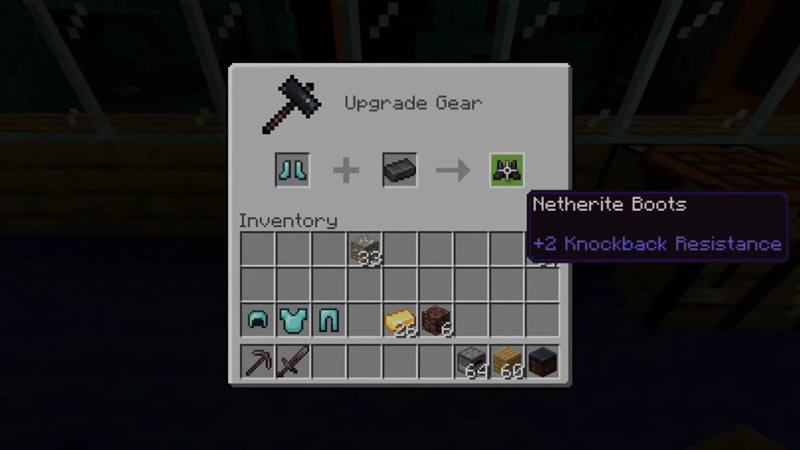 Craft Netherite Armor using the Smithing Table