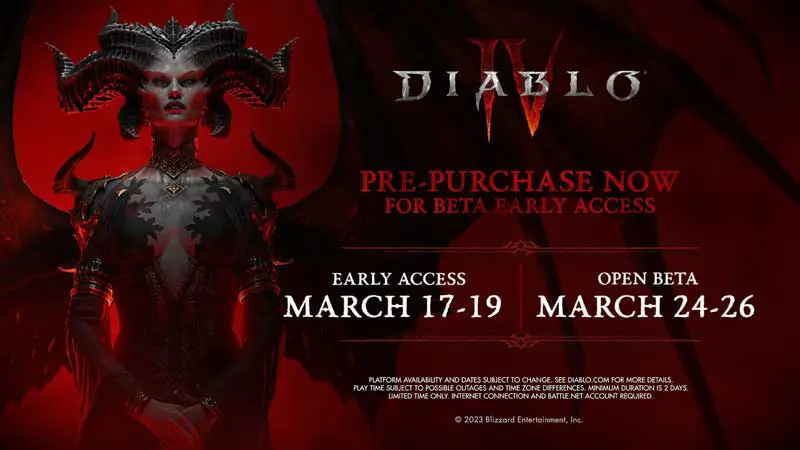 Diablo IV Open Beta Dates Announced